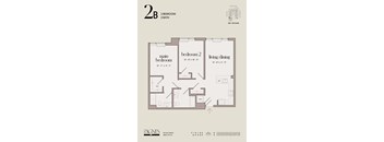 a floor plan of a bedroom apartment with a bathroom and a living room