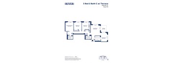 the typical floor plan of a 3 bed 2 bath c unit