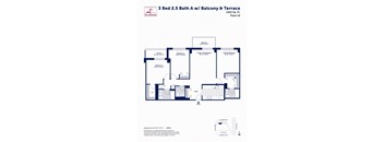 3 Bed 2.5 Bath A with Balcony and Terrace