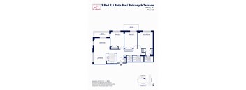 3 Bed 2.5 Bath B with Balcony and Terrace