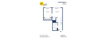 a floor plan of a unit with a bedroom and a bathroom