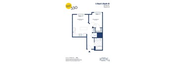 a floor plan of a unit with a bedroom and a bathroom
