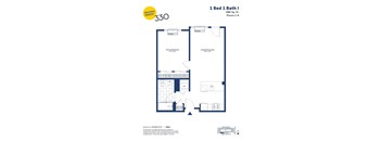 this floor plan is an approximation of a 1 bed 1 bath floor plan