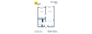 this floor plan is an approximation of a 1 bed 1 bath floor plan