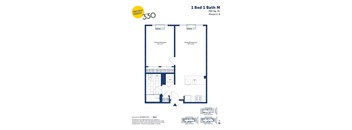 this floor plan is an approximation of a 1 bedroom floor plan