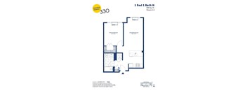 this floor plan is an approximation of a 1 bed 1 bath floor plan