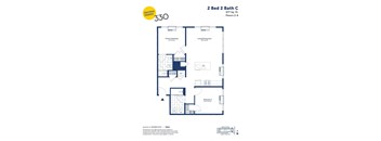 a floor plan of a 2 bed 2 bath condo