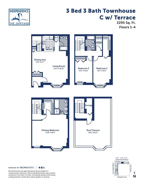 a floor plan of three bed 3 bath townhouse cc terrace