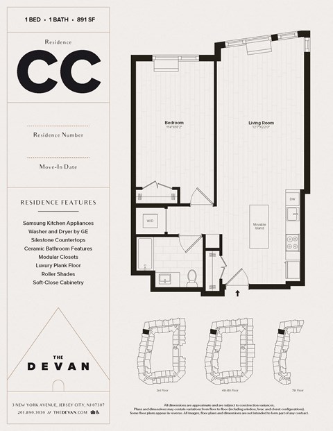 floor plan of the condo with shared bathroom and terrace