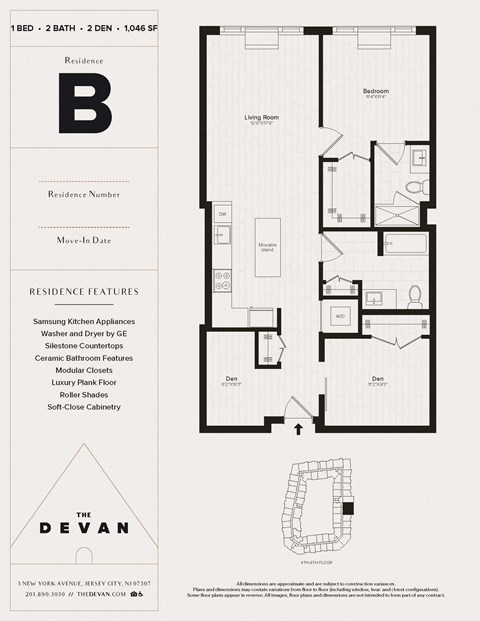 floor plan of the b elevation of the dean residence