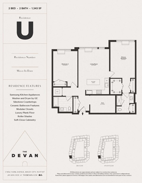 the floor plans of the unit and residences