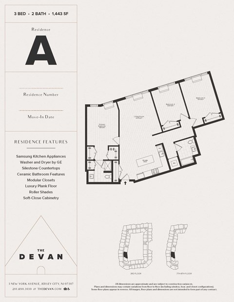 the level 1  2 floor plans of the dean apartments