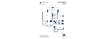 a floor plan of a 3 bed 3 bath house