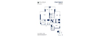 a floor plan of 3 bed 3 bath b