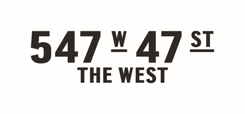 A black and white image of 547 W 47 St The West.