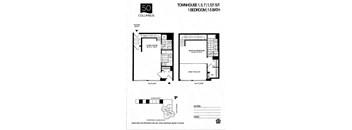 the floor plans for two bedroom units in the town house