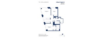 a floor plan of a 2 bed 2 bath apartment