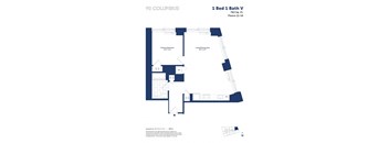 a floor plan of a unit with a bedroom and a bathroom