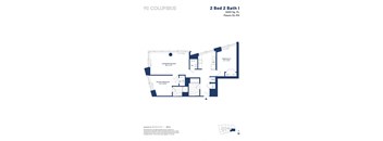 the typical floor plan of a 2 bed 2 bath apartment