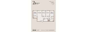 A floor plan for a 2 bedroom, 3 bath apartment.