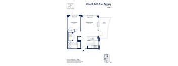 the floor plan of 1 bed 1 bath a wtt terrace