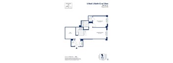 the floor plan of 1 bed 1 bath g  w den