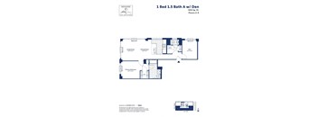 the floor plan of 1 bed 15 bath a wa den