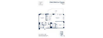 the floor plan of 2 bed 2 bath a wa terrace