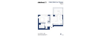A floor plan for a 1 Bed 1 Bath apartment.