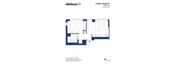 A floor plan for a 1 Bed 1 Bath B apartment.