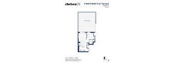 A floor plan for a 1 Bed 1 Bath E with Terrace.