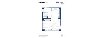 A floor plan for a 1 Bed 1 Bath L by chelsea29.