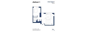 A floor plan for a 1 Bed 1 Bath property.