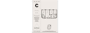 A floor plan for a residence with 3 bedrooms and 2 bathrooms is displayed.