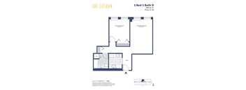 the gotham floor plan  1 bed 1 bath