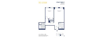 the gotham floor plan  1 bed 1 bath
