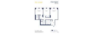 the gotham typical floor plan of 2 bed 2 bath