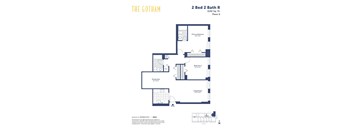 the floor plan of the gotham 2 bed 2 bath