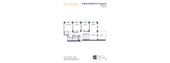 the floor plan of the gotham 3 bed 2 bath