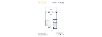 a floor plan of a studio apt at the gotham