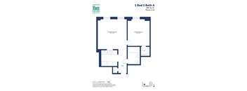 this image shows a floor plan of a 1 bed 1 bath floor plan