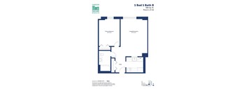 this image shows a floor plan of a 1 bed 1 bath b floor plan