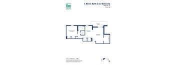 the floor plan of 1 bed 1 bath g w bathroom