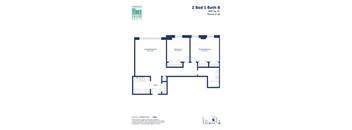 the floor plan of 2 bed 1 bath b