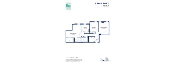 the typical floor plan of the 3 bed 2 bath c floor plan