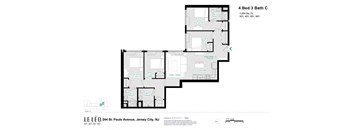 the floor plan of 4 bed 3 bath cc