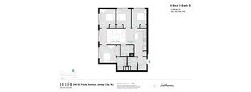 the floor plan of 4 bed 3 bath d