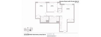 A floor plan of a house with a Premier Room and Private Bath A.