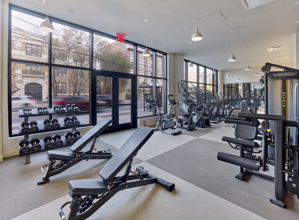 the gym at the m on hennepin apartments