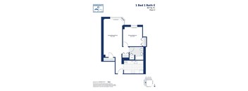 a floor plan of a 1 bed 1 bath apartment